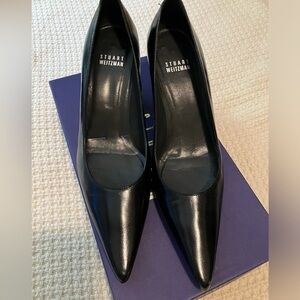 Stuart Weitzman Tempo Black Kid - Low Heel Pumps